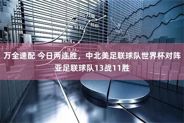 万全速配 今日两连胜，中北美足联球队世界杯对阵亚足联球队13战11胜